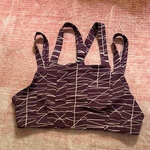 Oiselle Multi-Strap Geometric Sports Bra - Purple and Pink
